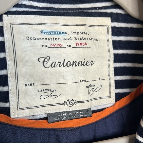 CARTONNIER XS NAVY BLUE AND WHITE STRIPED BOATING JACKET - Picture 4 of 10